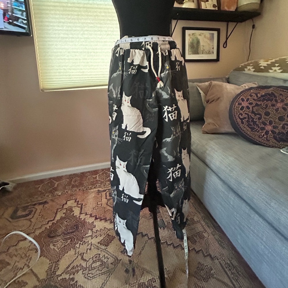 Black Cat Print Women's casual pants